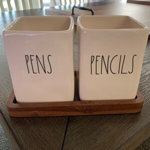 💙 Rae Dunn 3-Piece PENS PENCILS Set